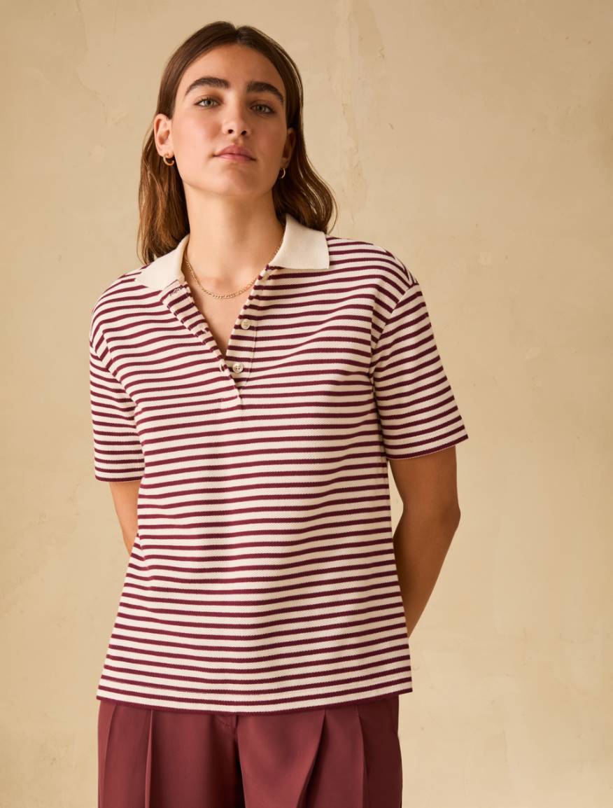 Piqué jersey polo shirt - BORDEAUX - Pennyblack