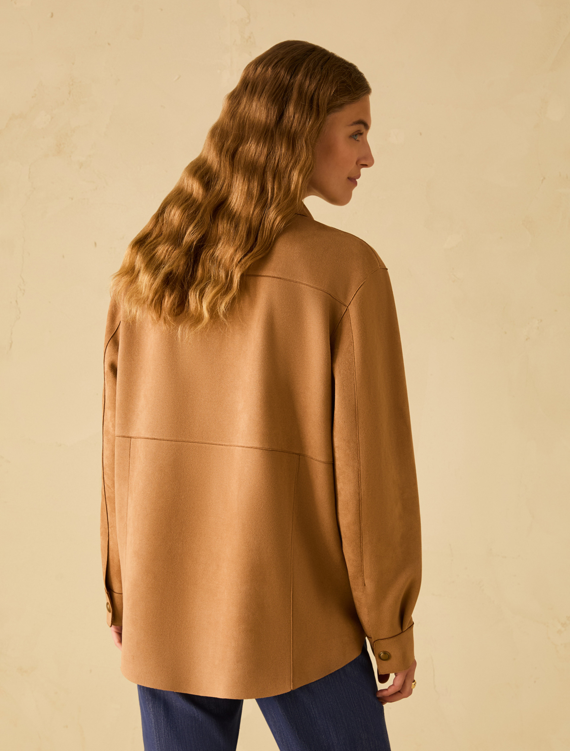 Jersey shacket - CAMEL - pennyblack