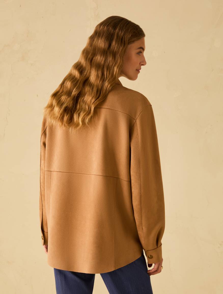 Jersey shacket - CAMEL - Pennyblack - 3