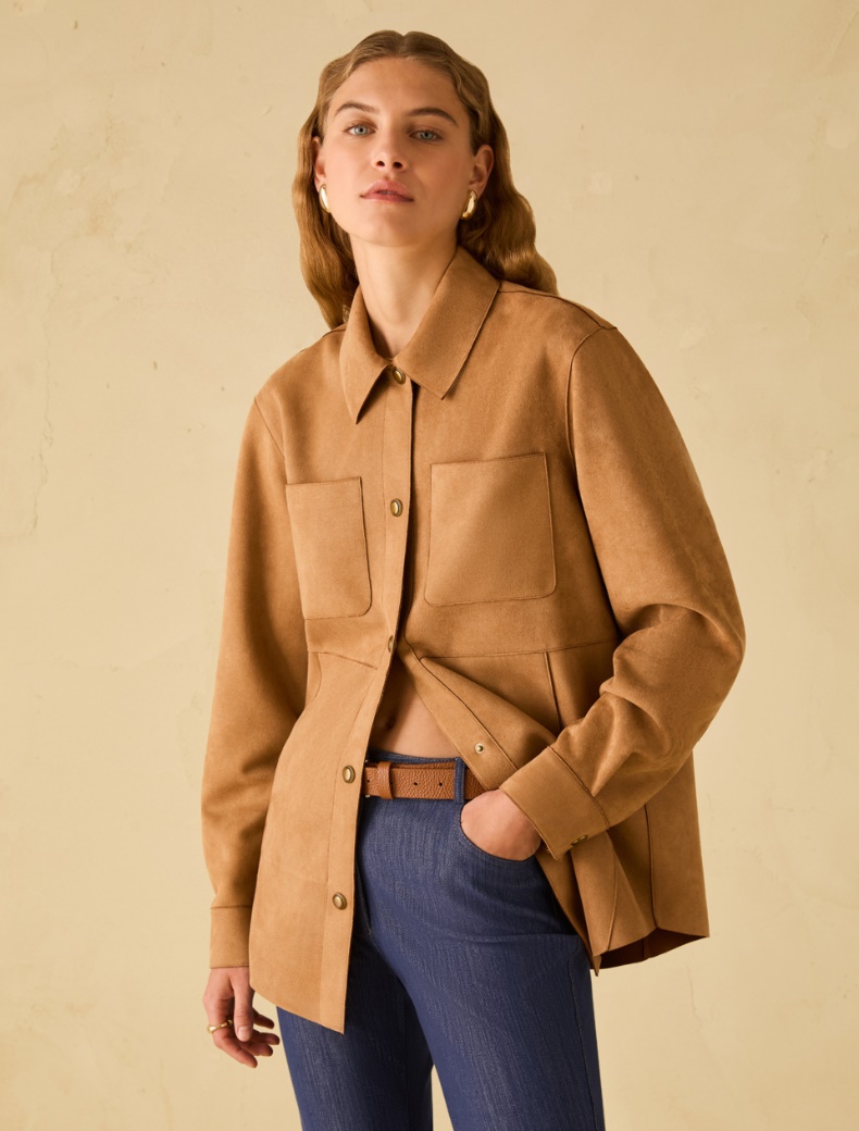 Jersey shacket - CAMEL - pennyblack