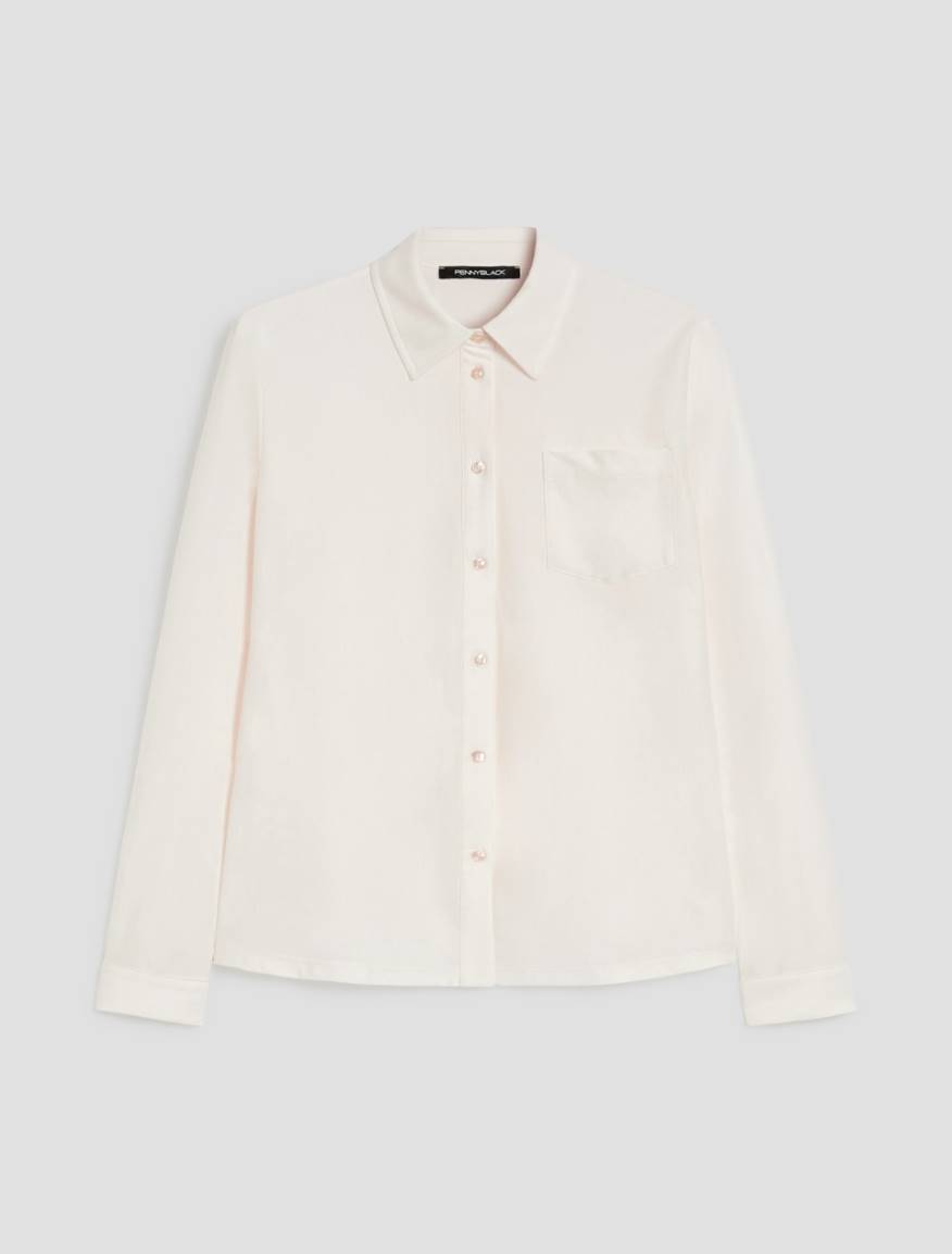 Cotton jersey shirt - CREAM - Pennyblack - 2