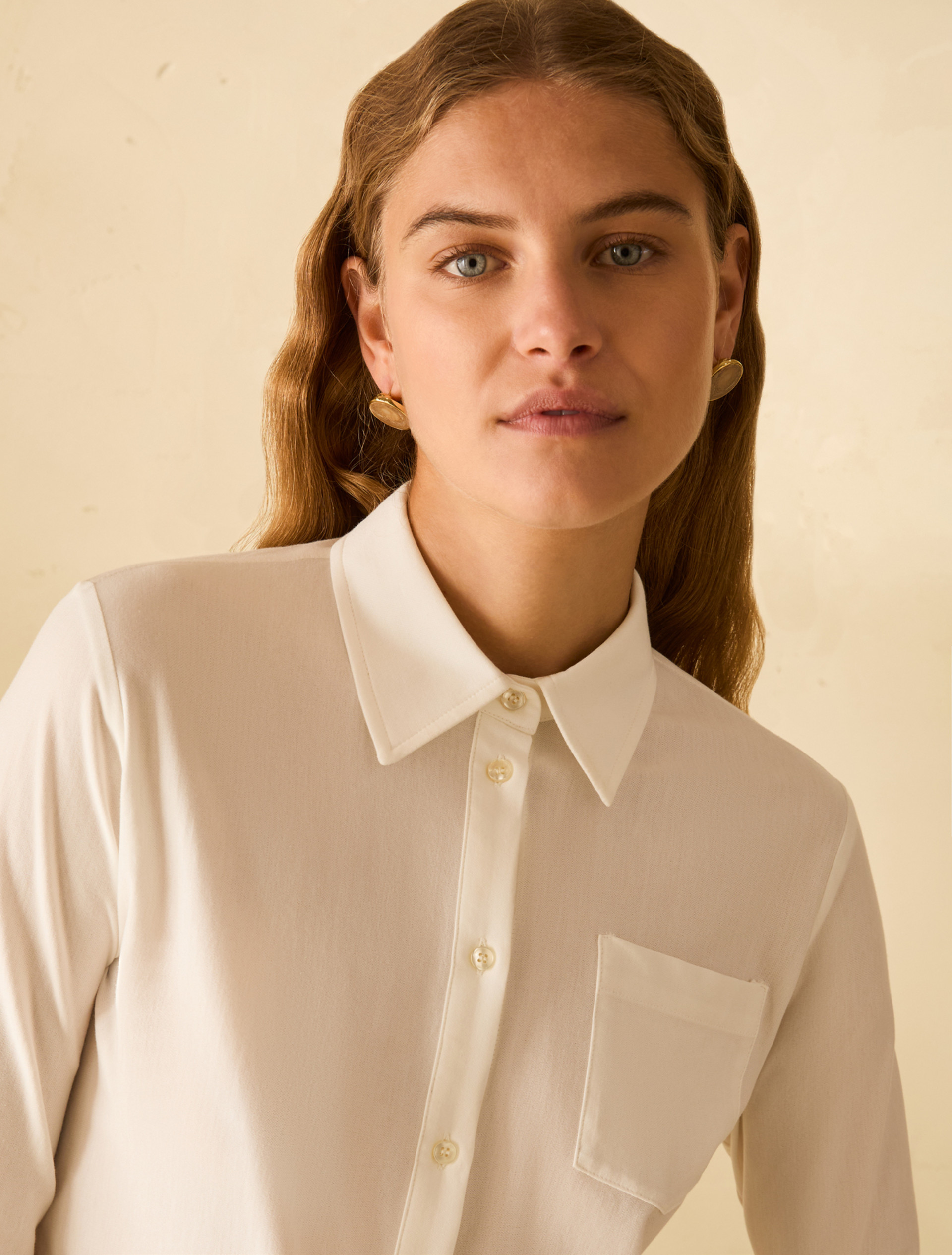 Cotton jersey shirt - CREAM - pennyblack