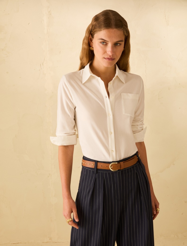Cotton jersey shirt - CREAM - pennyblack
