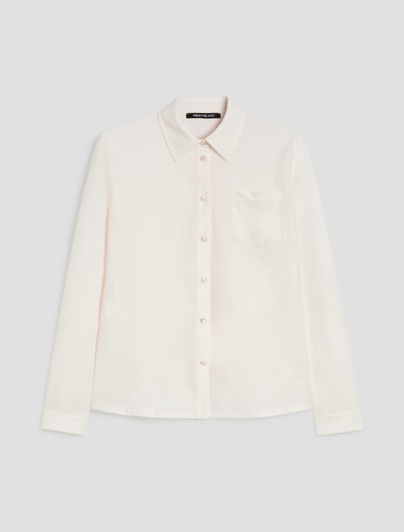 Cotton jersey shirt - CREAM - pennyblack