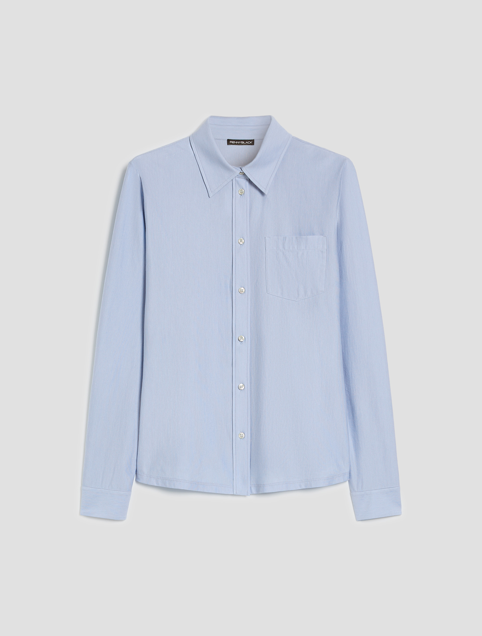 Cotton jersey shirt - LIGHT BLUE - pennyblack