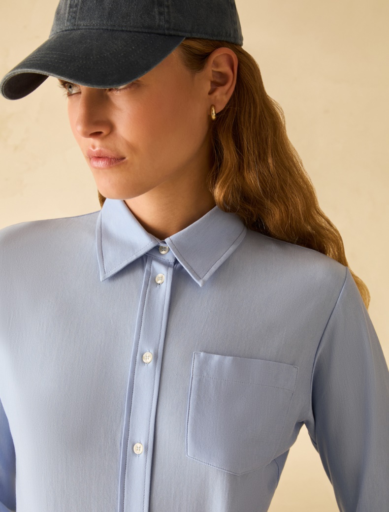 Cotton jersey shirt - LIGHT BLUE - pennyblack