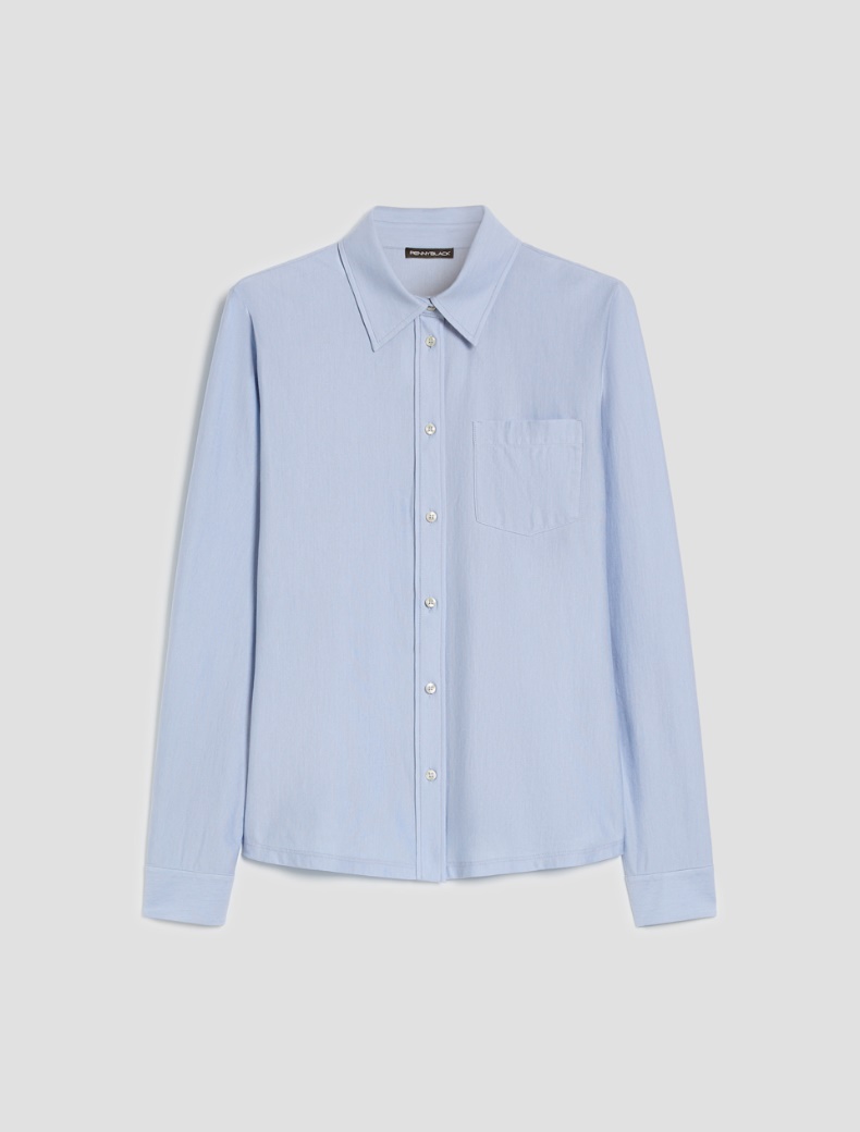 Cotton jersey shirt - LIGHT BLUE - pennyblack