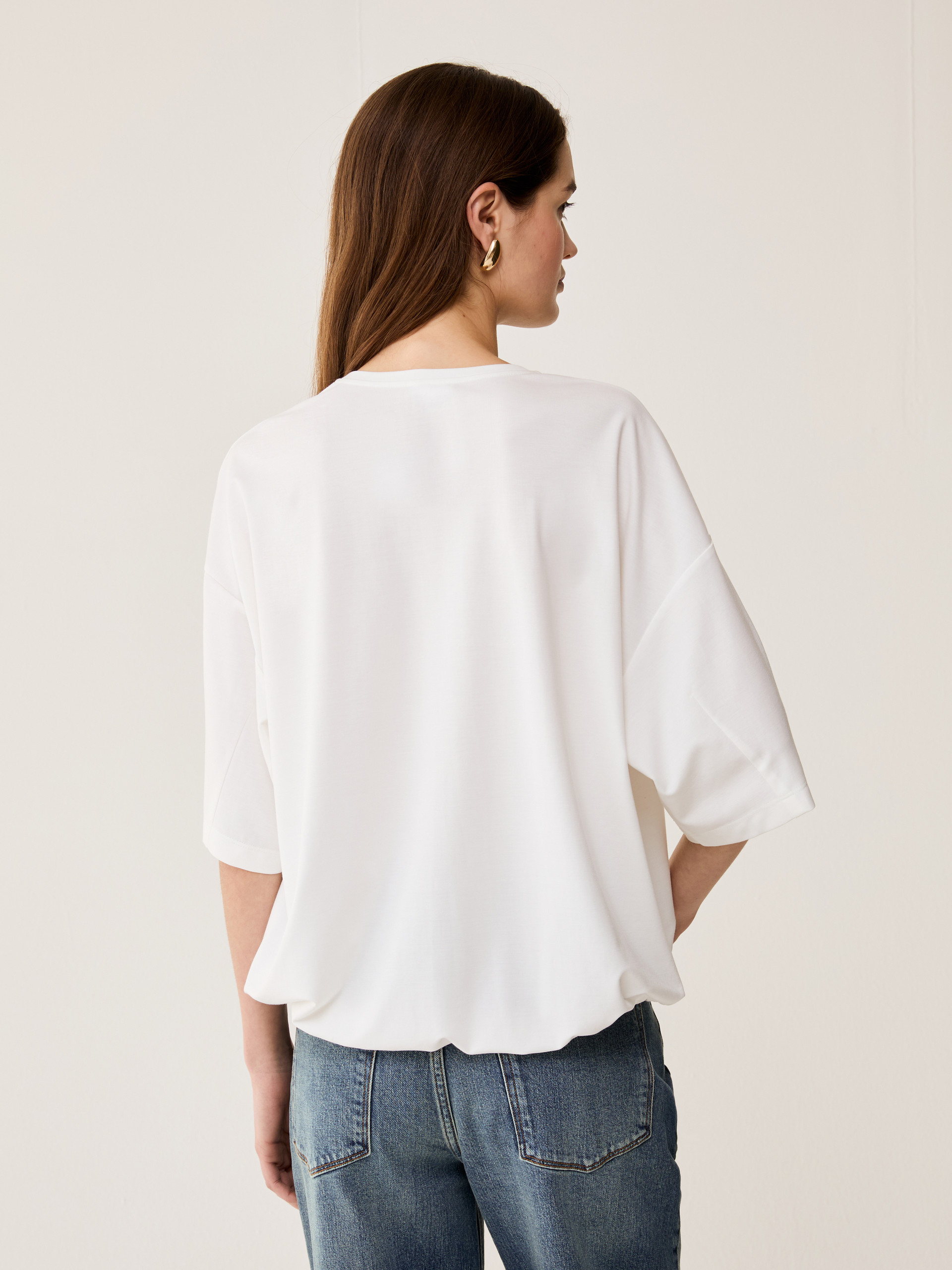 Loose drawstring T-shirt - WHITE - pennyblack