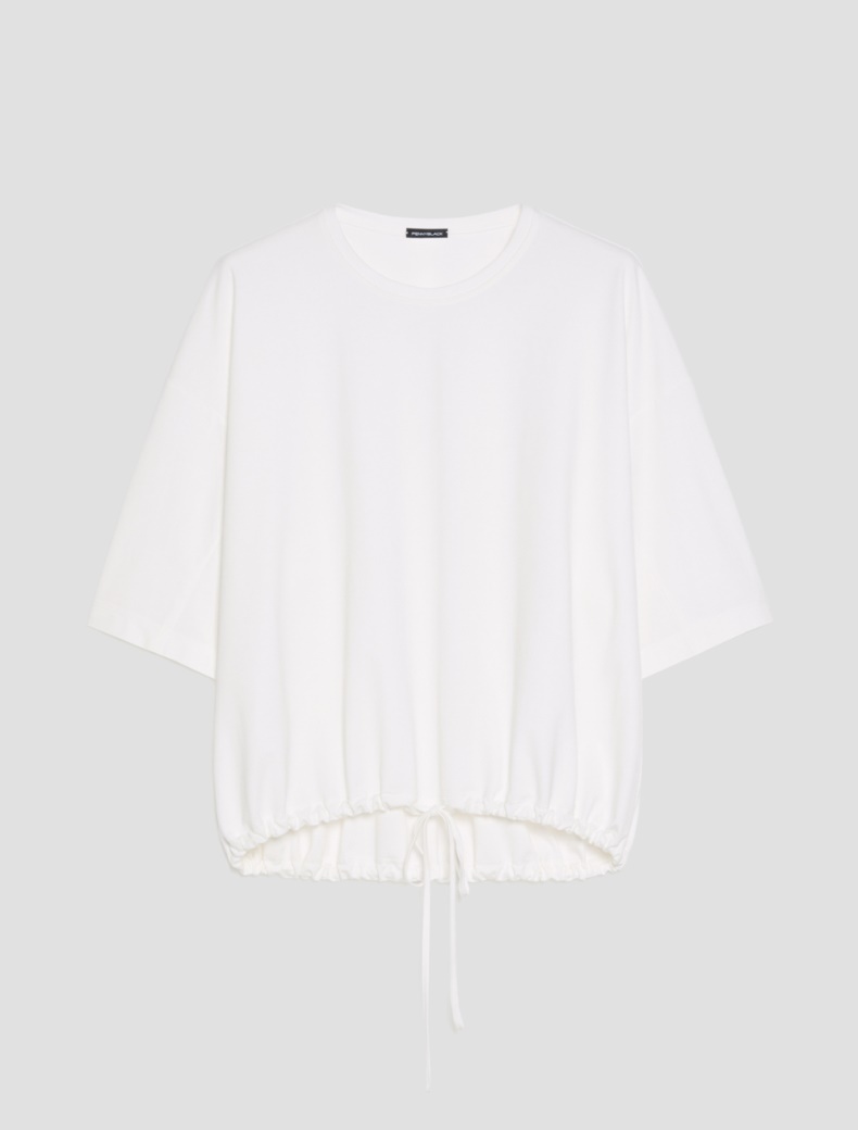 Loose drawstring T-shirt - WHITE - pennyblack