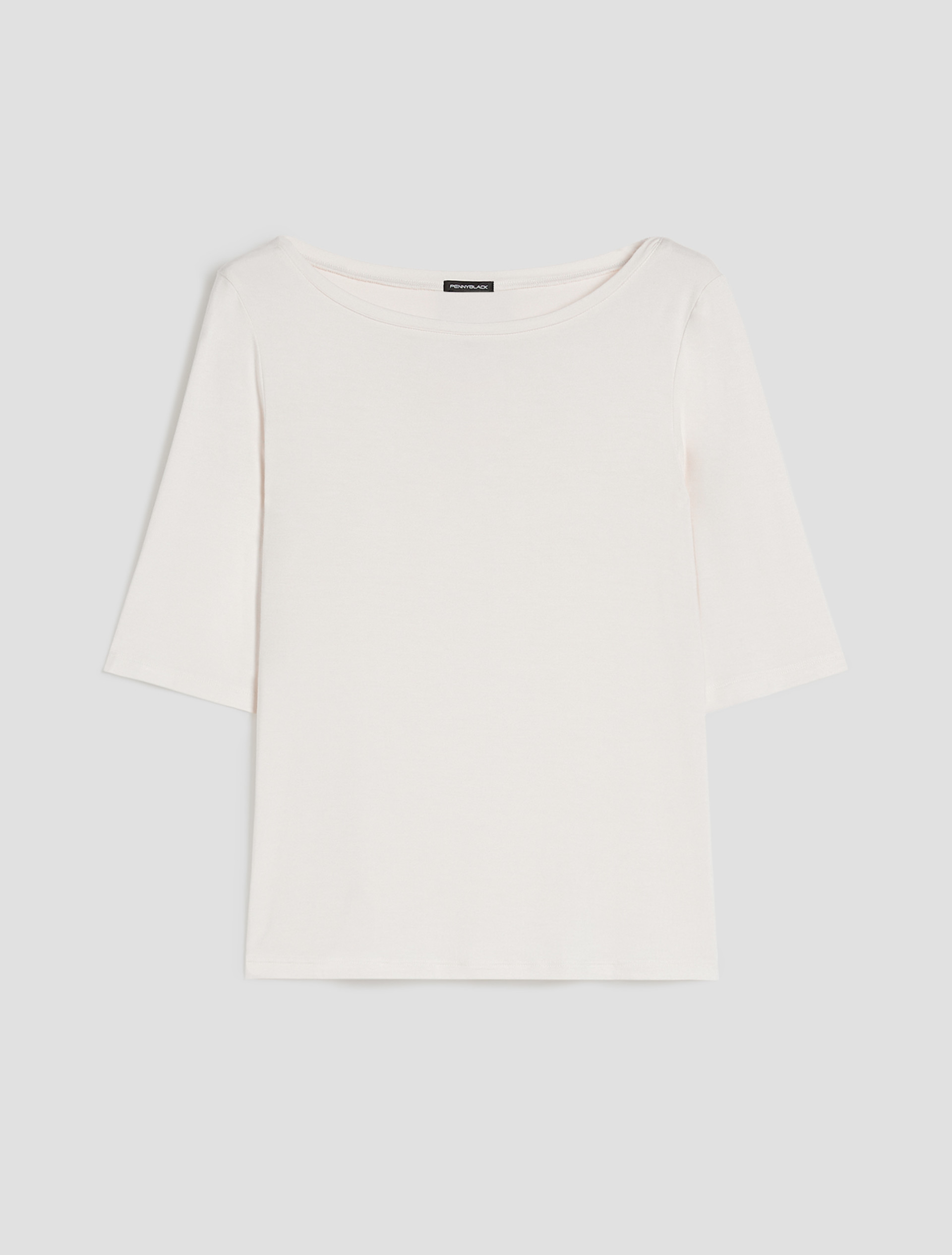 Boat-neck T-shirt - IVORY - pennyblack