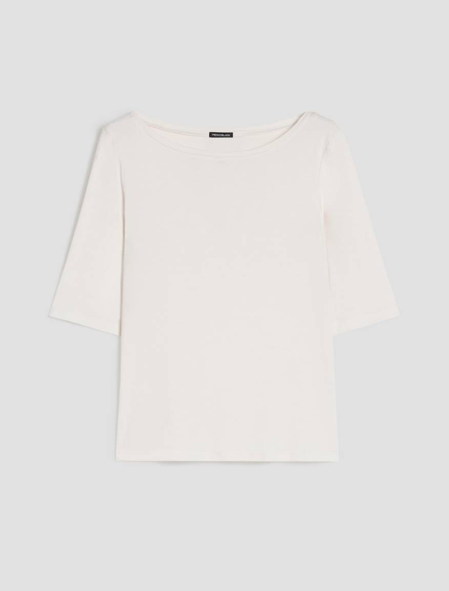 Boat-neck T-shirt - IVORY - Pennyblack - 2
