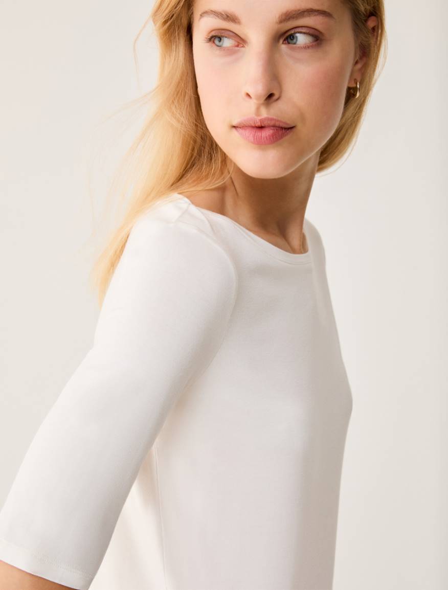 Boat-neck T-shirt - IVORY - Pennyblack - 4