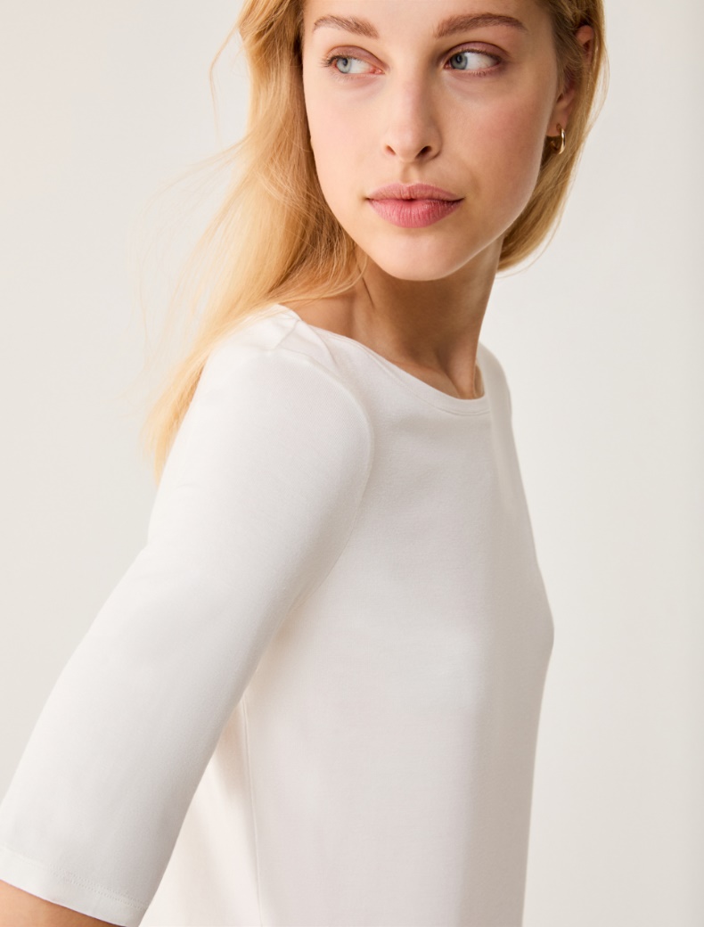 Boat-neck T-shirt - IVORY - pennyblack