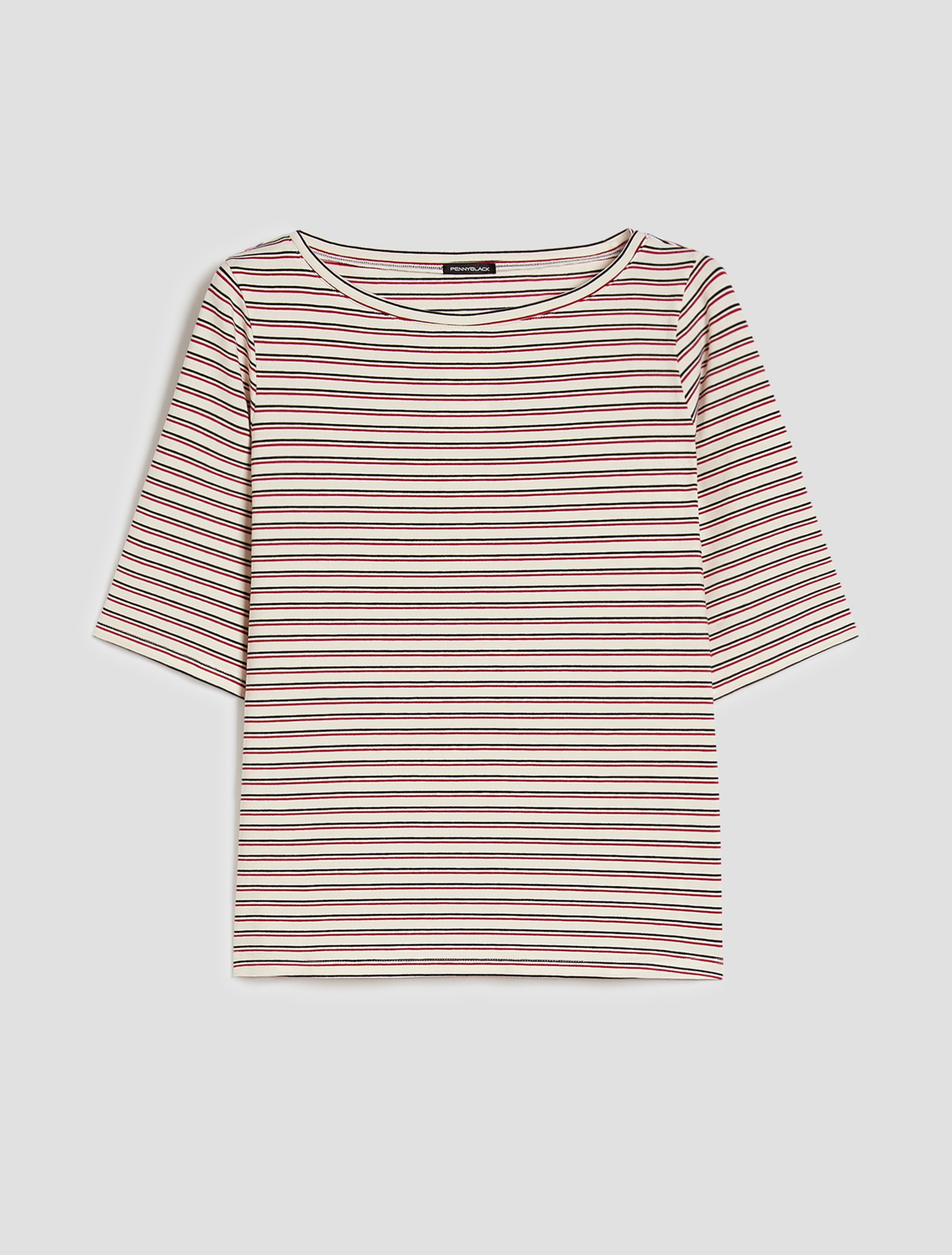 Boat-neck T-shirt - NAVY - pennyblack