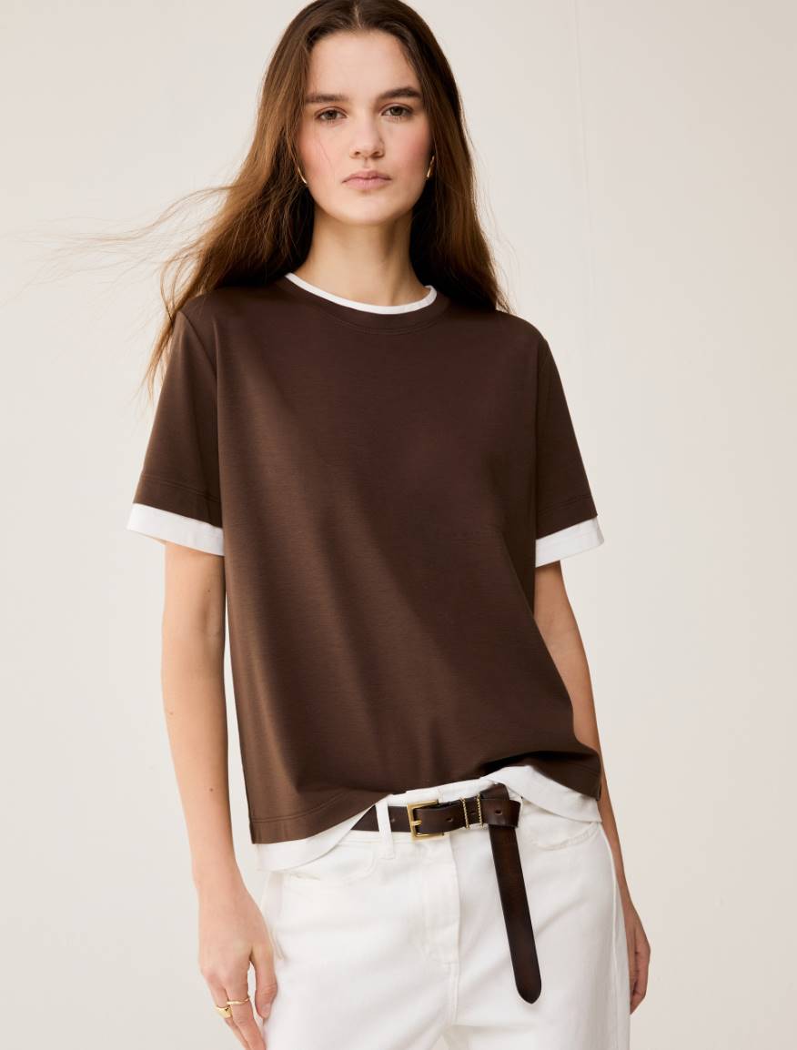 Boxy-fit T-shirt - CHOCOLATE - Pennyblack