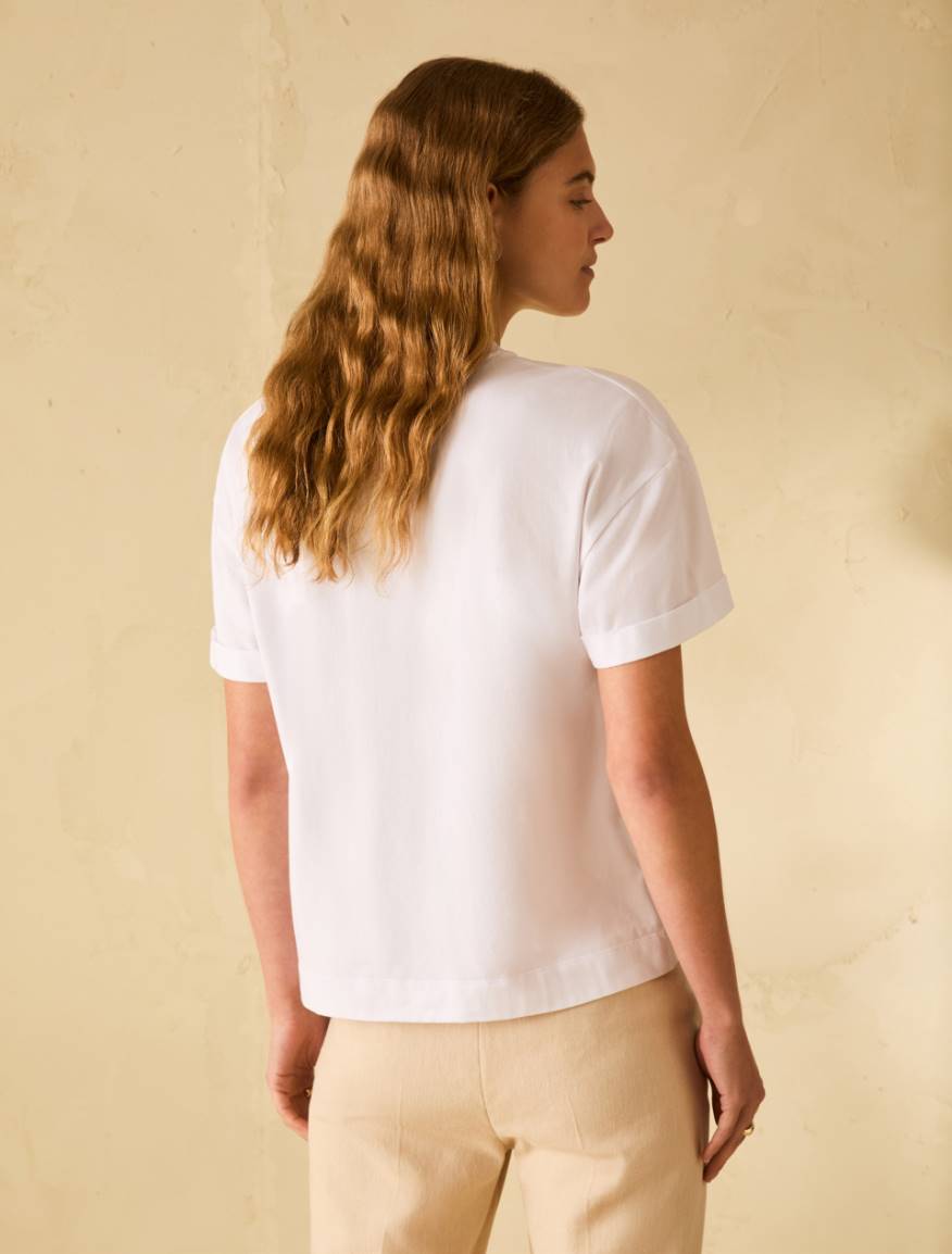 T-shirt with print and rhinestones - WHITE - Pennyblack - 3