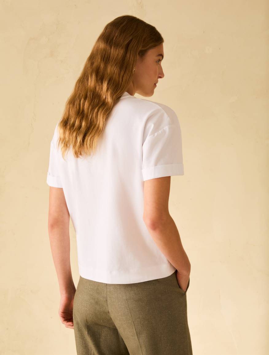 T-shirt with print and rhinestones - WHITE - Pennyblack - 3