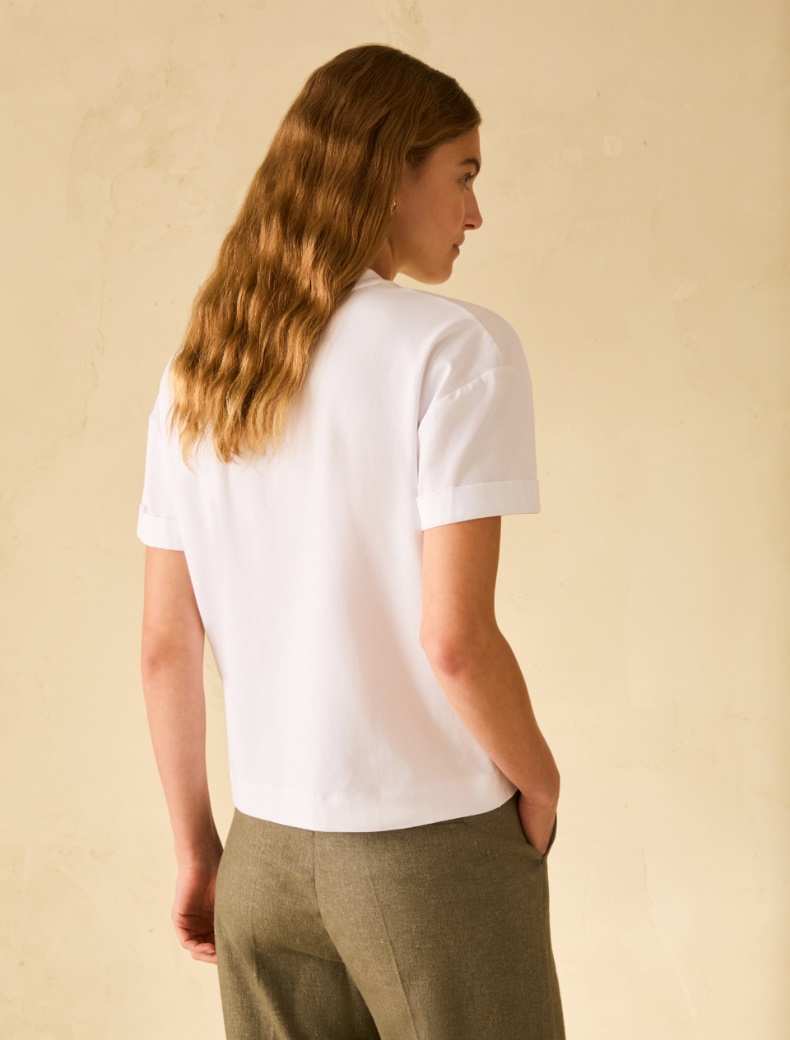 T-shirt with print and rhinestones - WHITE - pennyblack