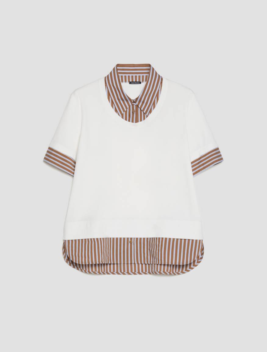 Jersey and poplin T-shirt - WHITE - Pennyblack - 2