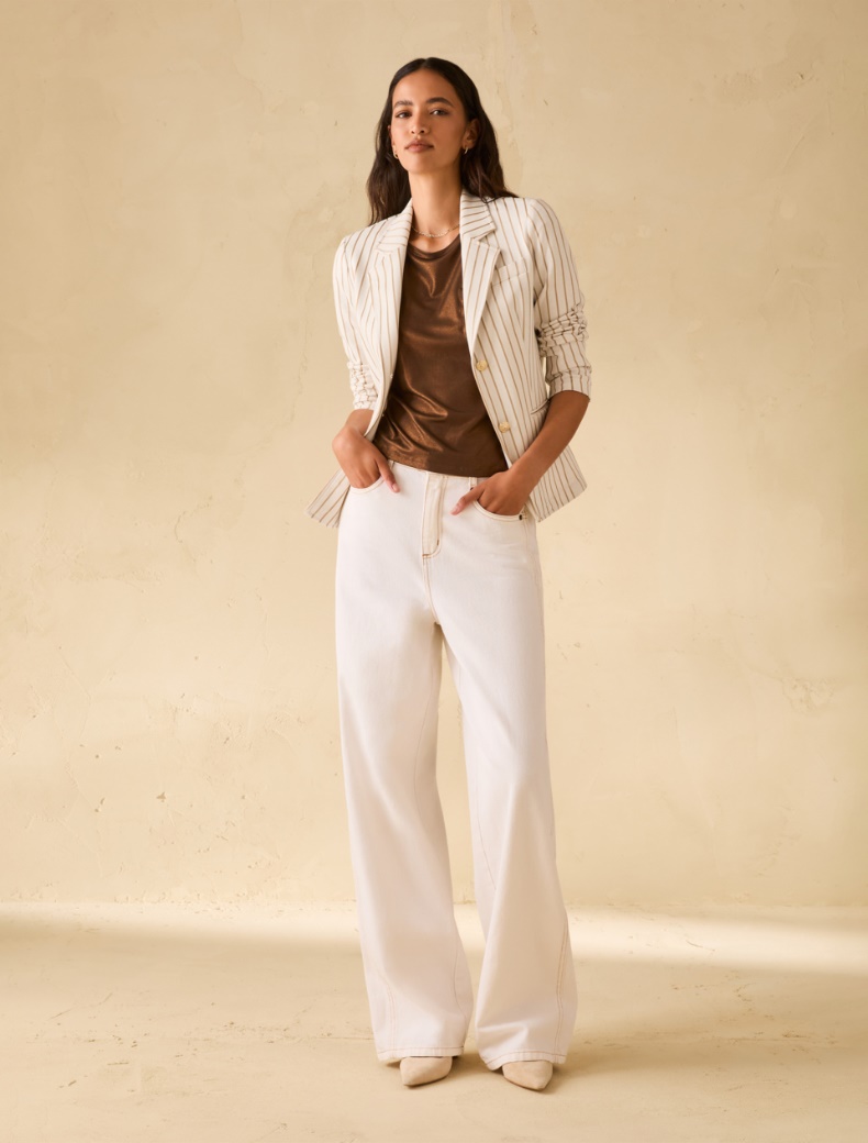 Laminated jersey T-shirt - COFFEE - pennyblack