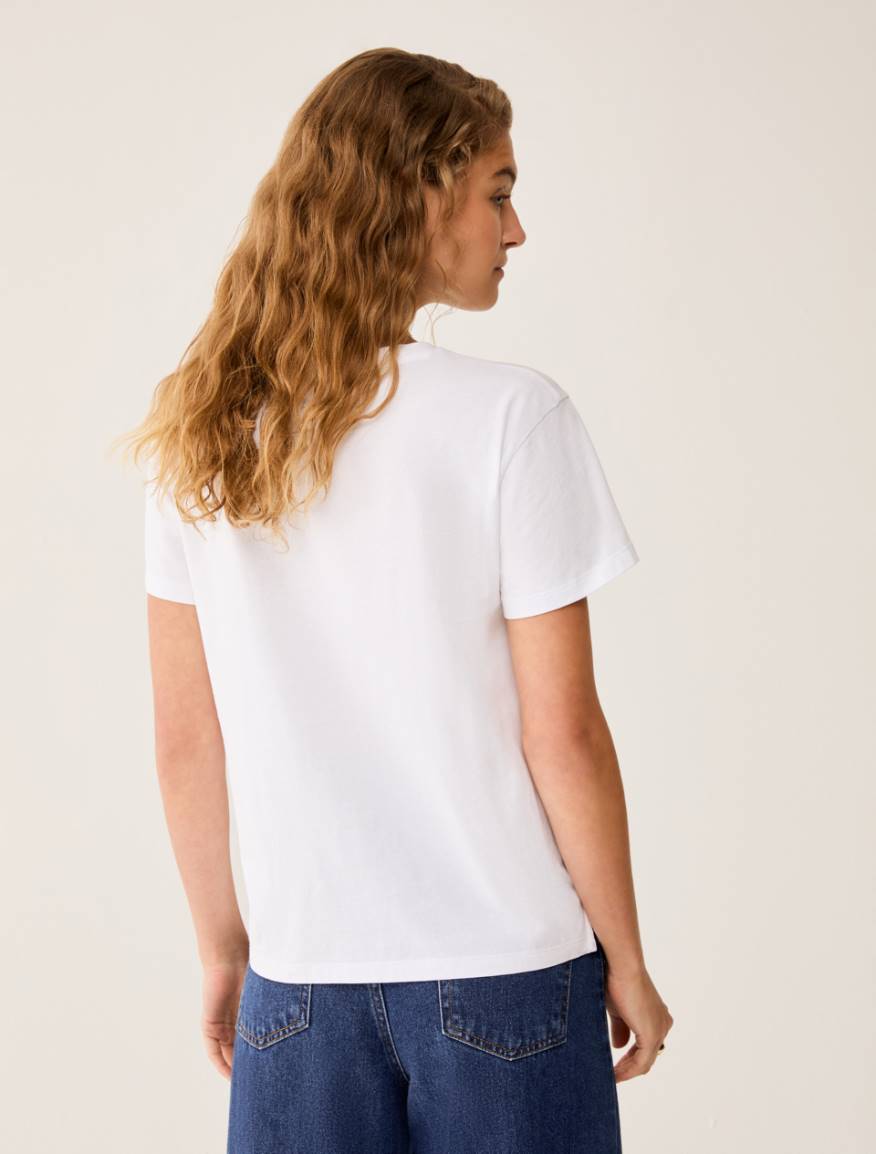 Cotton jersey T-shirt - WHITE - Pennyblack - 3