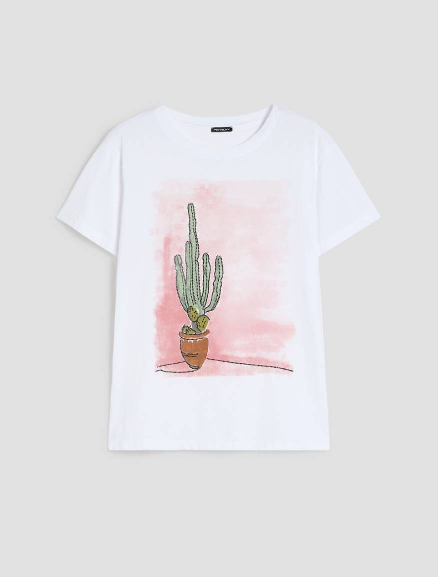 Cotton jersey T-shirt - WHITE - Pennyblack - 2