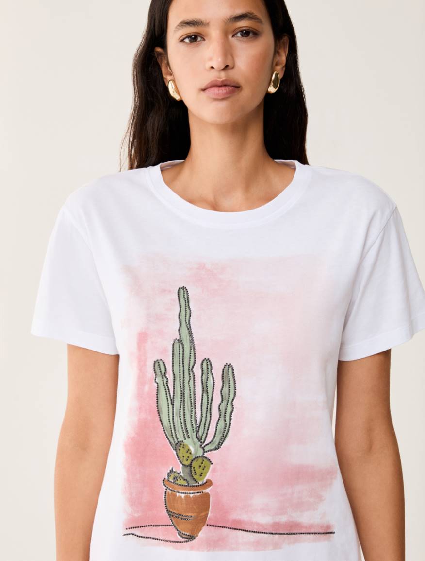 Cotton jersey T-shirt - WHITE - Pennyblack - 4