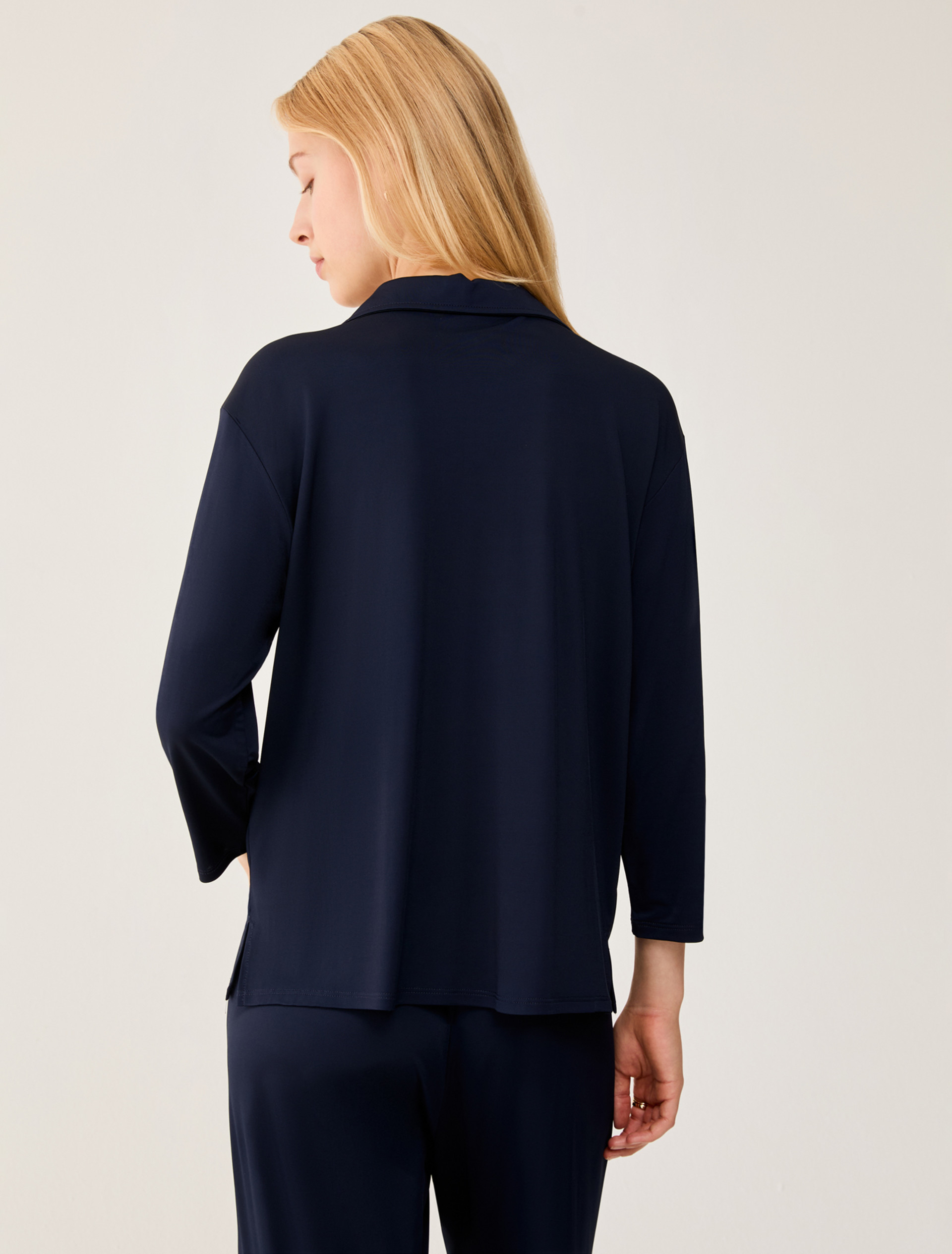 Fluid piqué jersey polo shirt - NAVY - pennyblack