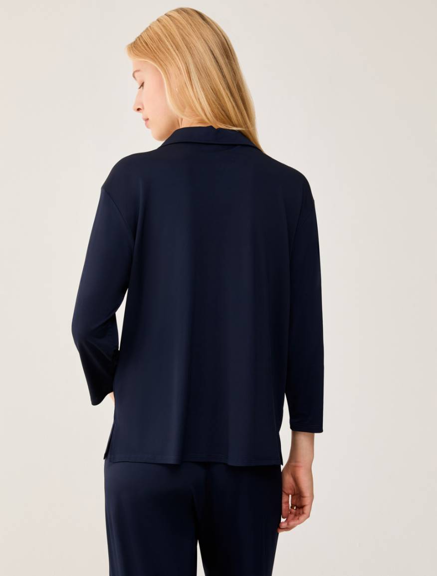 Fluid piqué jersey polo shirt - NAVY - Pennyblack - 3