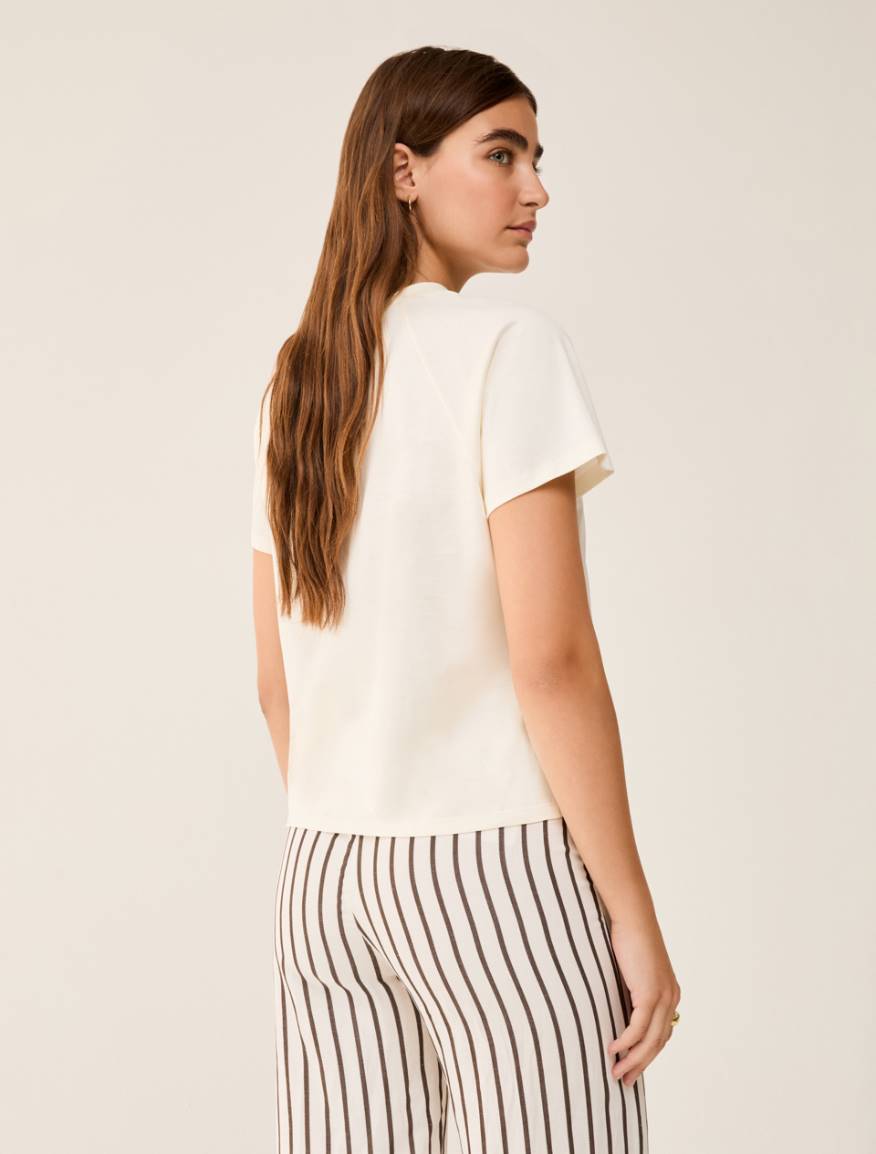 Cotton jersey T-shirt - IVORY - Pennyblack - 3