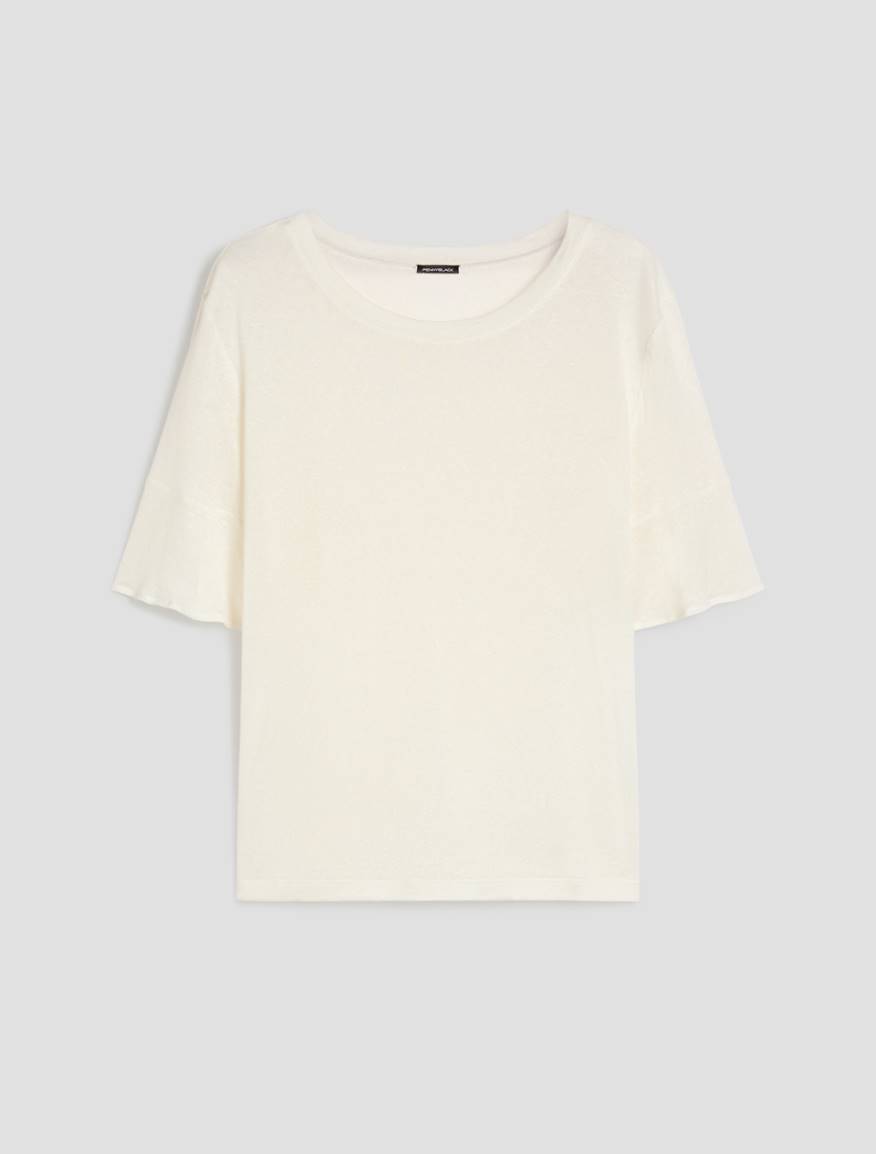 Linen-jersey T-shirt - IVORY - Pennyblack - 2