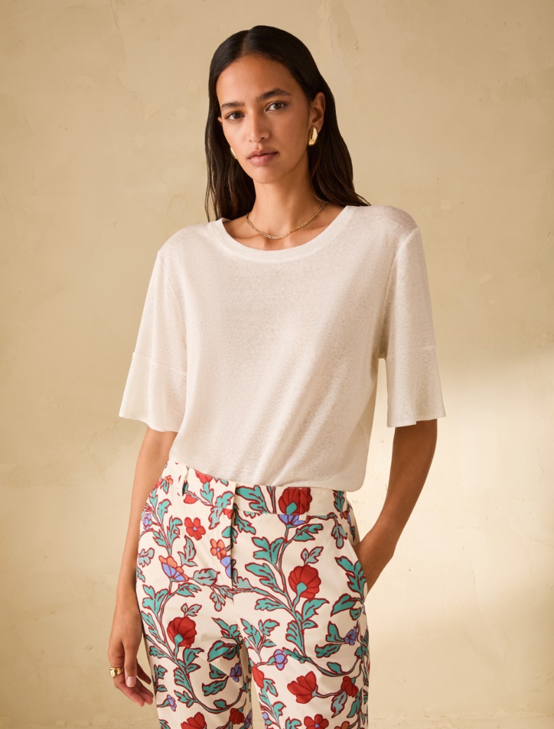 Linen-jersey T-shirt Linen-jersey T-shirt - IVORY - pennyblack