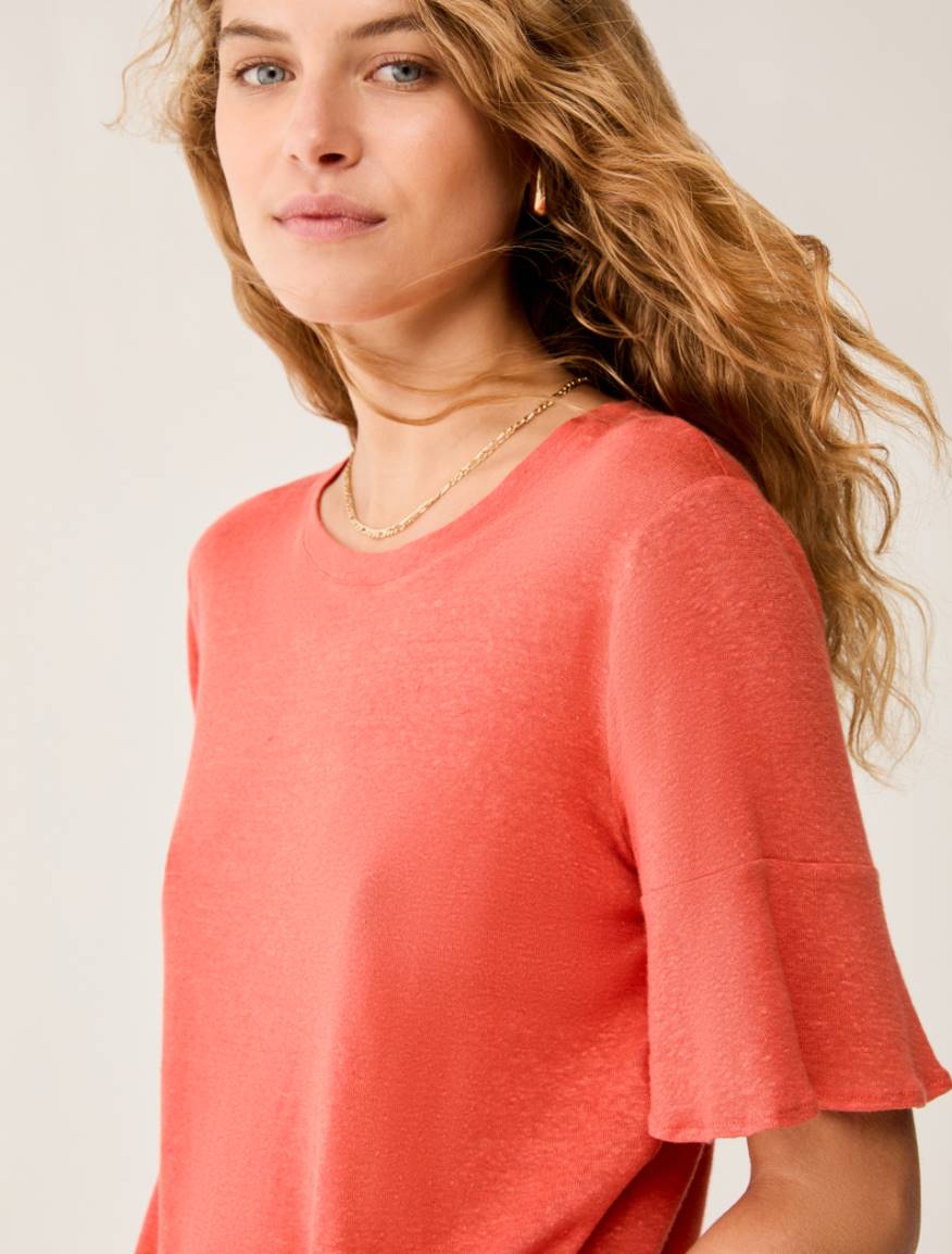 Linen-jersey T-shirt - LOBSTER - Pennyblack - 4