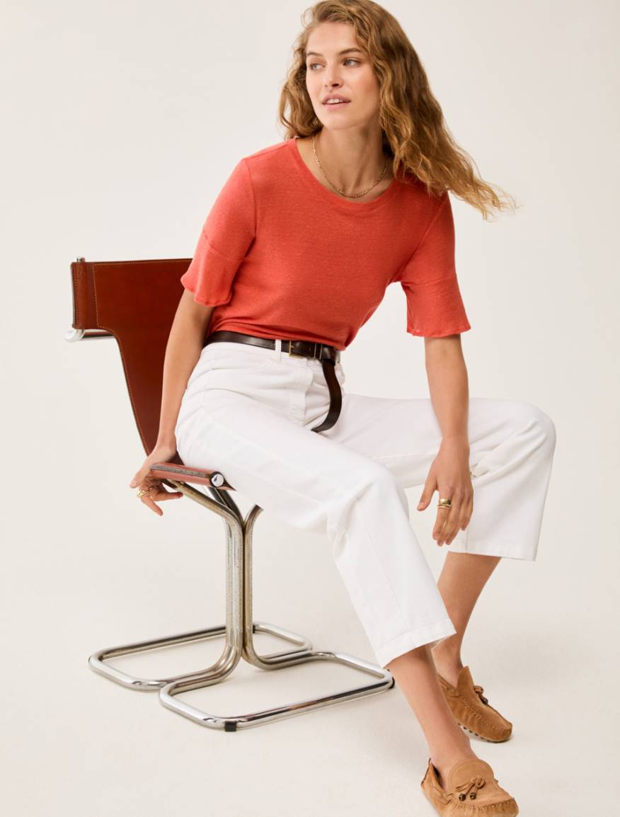 Linen-jersey T-shirt - LOBSTER - Pennyblack - 5