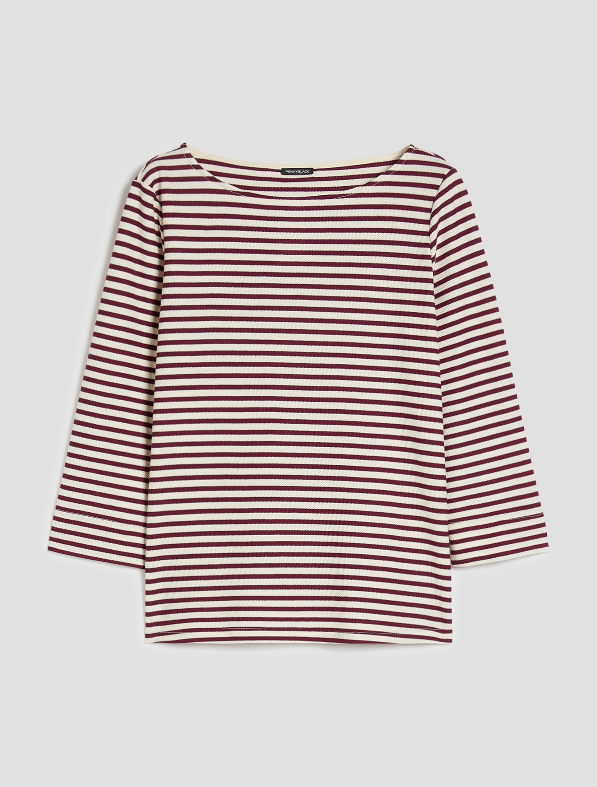 Marinière in piqué jersey - BORDEAUX - pennyblack