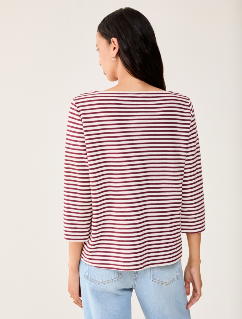 Marinière in piqué jersey - BORDEAUX - pennyblack