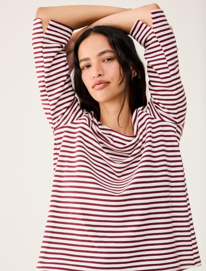 Marinière in piqué jersey - BORDEAUX - pennyblack