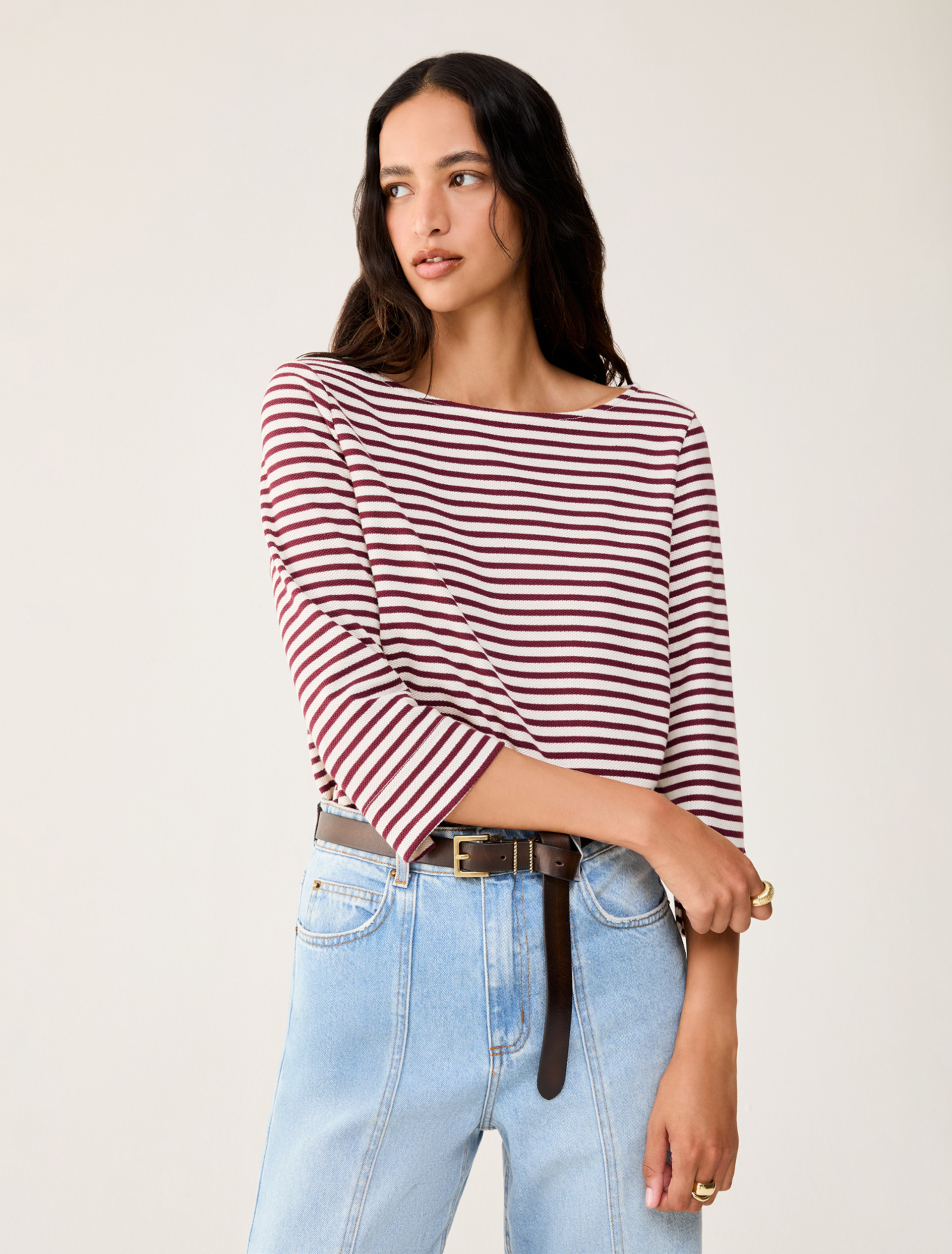 Marinière in piqué jersey - BORDEAUX - pennyblack