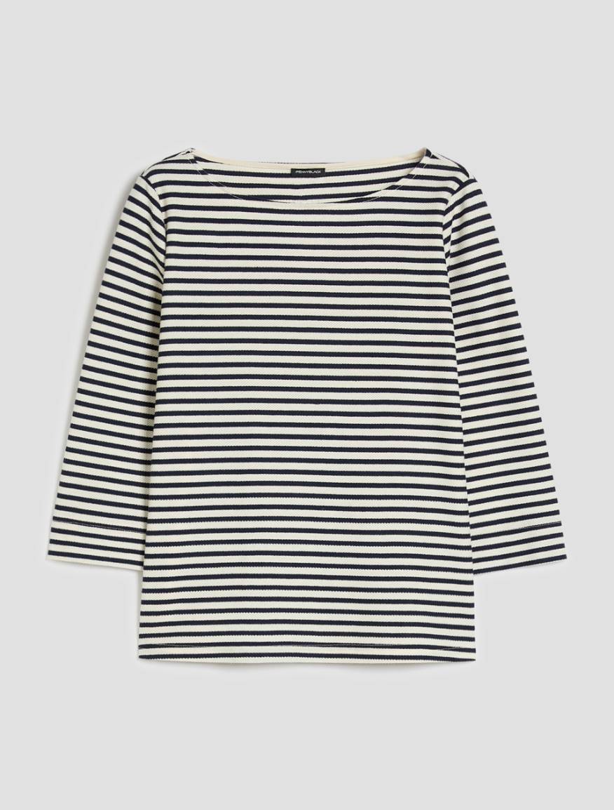 Marinière in piqué jersey - NAVY - Pennyblack - 2
