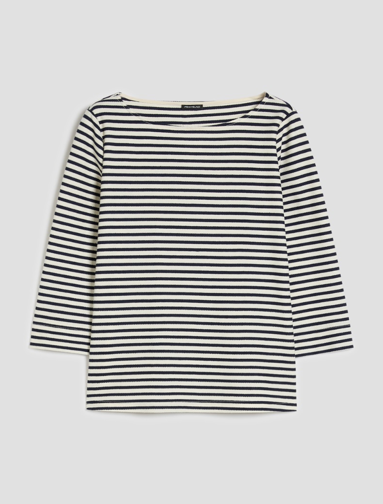 Marinière in piqué jersey - NAVY - pennyblack