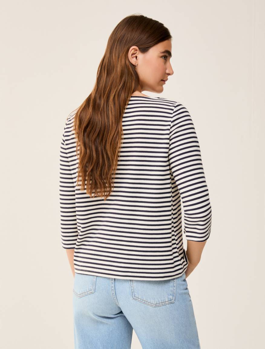 Marinière in piqué jersey - NAVY - Pennyblack - 3