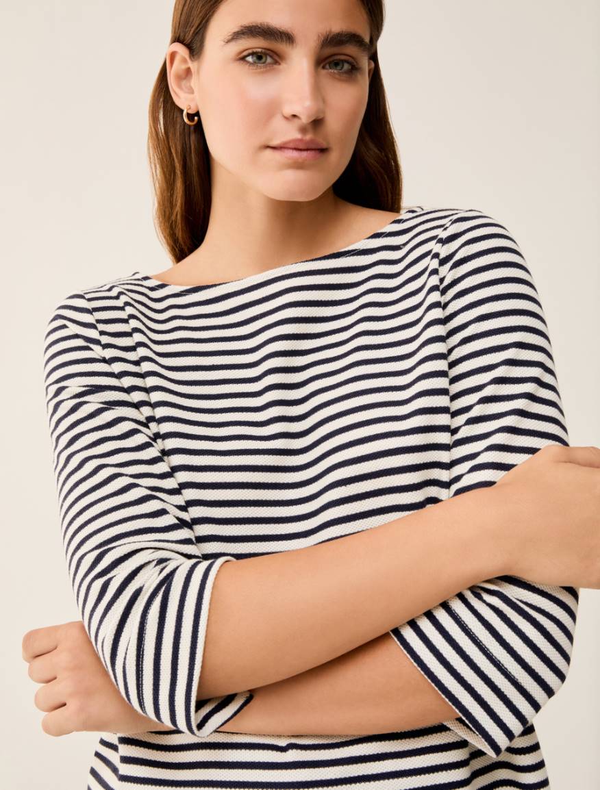 Marinière in piqué jersey - NAVY - Pennyblack - 4