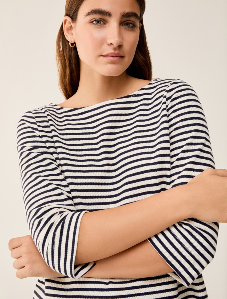 Marinière in piqué jersey - NAVY - pennyblack