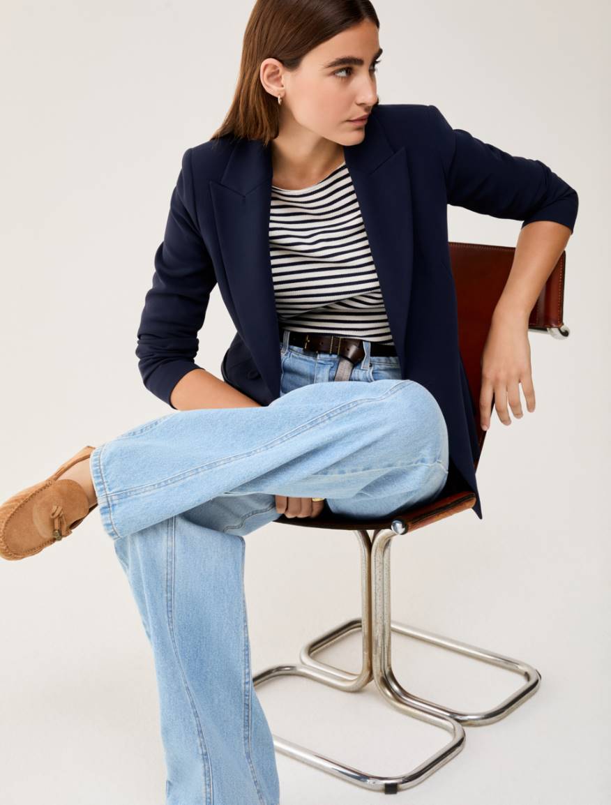 Marinière in piqué jersey - NAVY - Pennyblack - 5