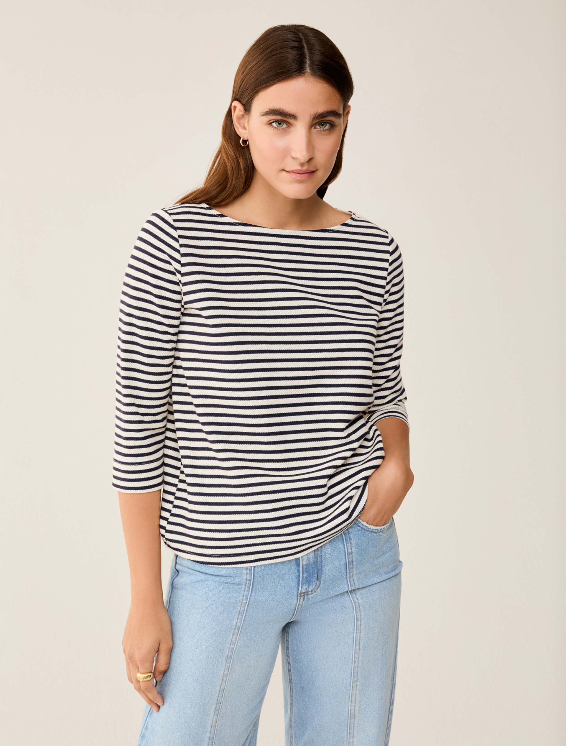 Marinière in piqué jersey - NAVY - pennyblack