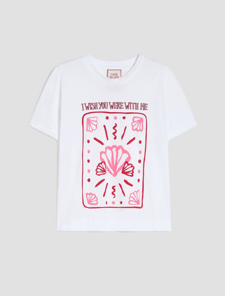 Embroidered cotton T-shirt - WHITE - Pennyblack - 2