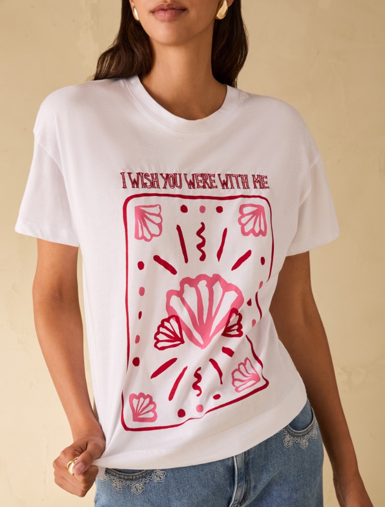 Embroidered cotton T-shirt - WHITE - pennyblack