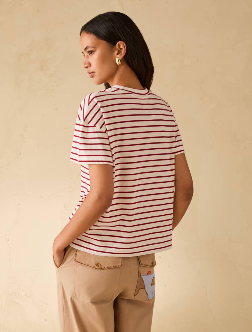 Embroidered cotton T-shirt - WHITE - Pennyblack - 3
