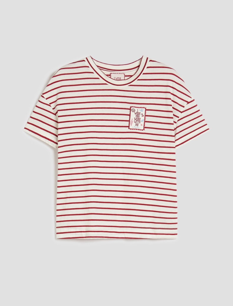 Embroidered cotton T-shirt - WHITE - pennyblack