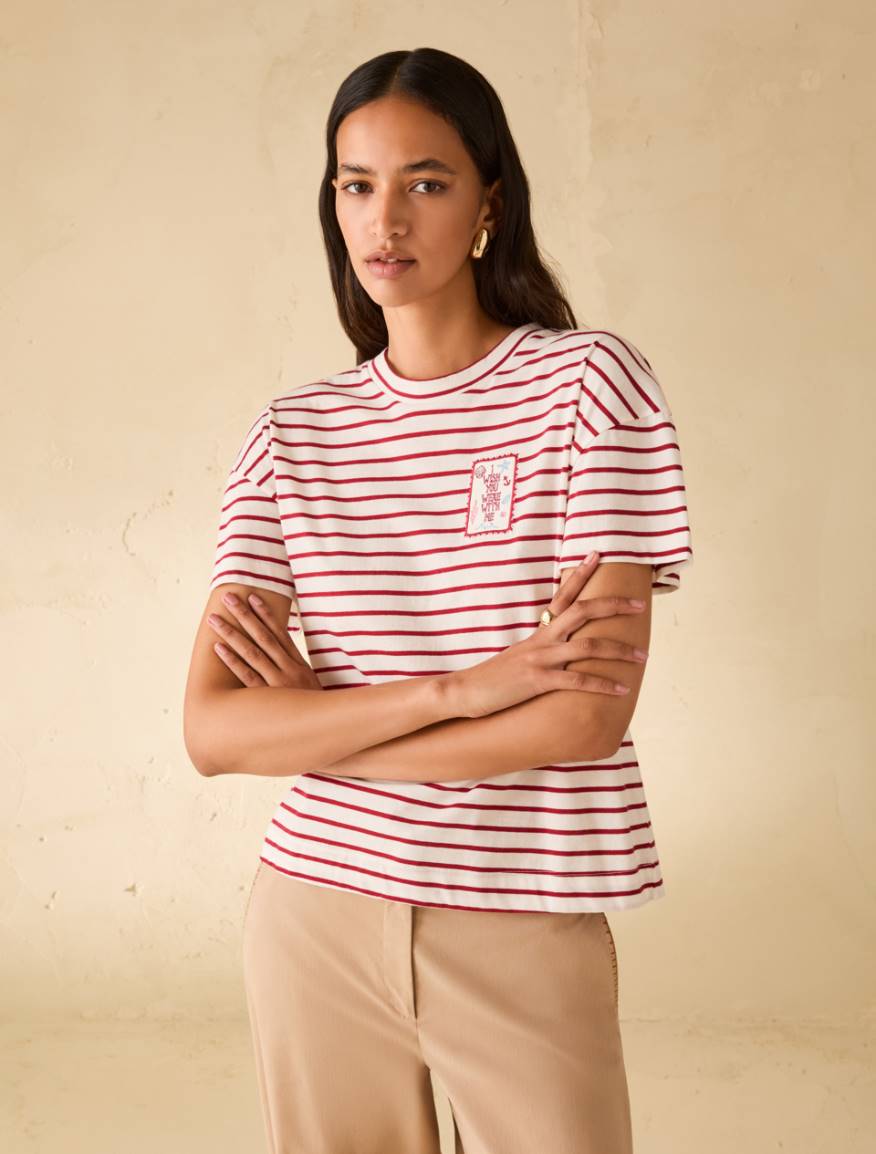 Embroidered cotton T-shirt - WHITE - Pennyblack